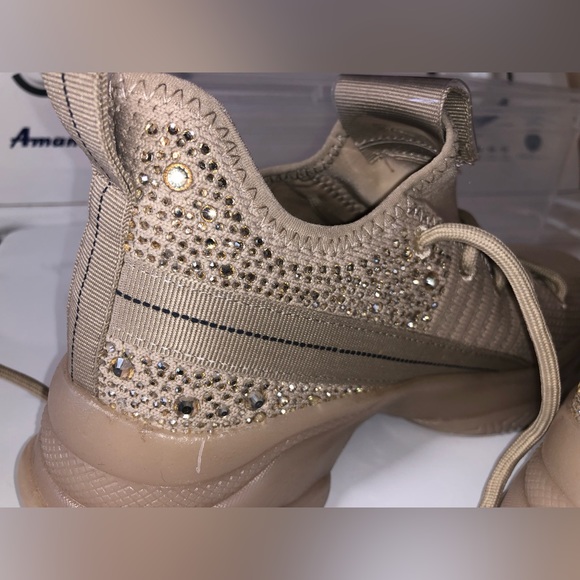Tan rhinestone Steve Madden sneakers, brand new never worn - Picture 2 of 6